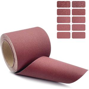 180 Grit Emery Cloth Roll, 4.5 Inch Wide 32.8 Ft Long (Equals 1/4 Sheet Sandpaper 71 Pcs) Abrasive Sandpaper Rolls for Metal Automotive Wood Furniture Sanding Paper Drum Palm Sander (180 Grit)