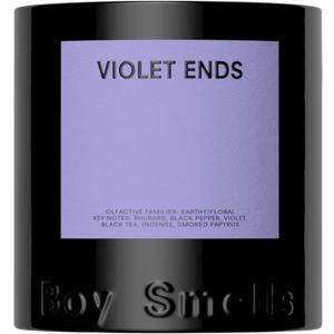 Boy Smells Violet Ends Candle - Aromatic Candle for Home with Rhubarb, Violet and Smoked Papyrus - Cotton Wick