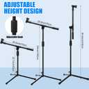 Relaxweex 4 Sets Mic Stand Adjustable Boom Arm Microphone Stand with Tripod Base Boom Microphone Stands Height Adjustable 32.7-90.5 Inch with Mic Clips 3/8"-5/8" Adapter for Singing Performance Stage
