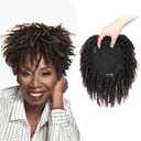 Short Dreadlock Hair Topper Wig For Women/Man Locs Hairpieces Wiglets With Clip In Ombre Brown Color #4/30 6 Inch Pixie Cut Dreadlock Half Wigs Synthetic Dreadlocks Toupee Afro Wig For Thinning Hair