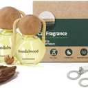 Car Air Freshener Hanging 2 Pack, Sandalwood Scent Essential Oil Diffuser Long Lasting Up to 150 Days, Cute Car Accessories with 2 Vent Clip for Women Men Gift, Odor Eliminator