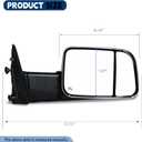 AERDM New towing mirror Chrome cap with Temperature sensor fit 2009-2015 Ram 1500, 2010-2015 Ram 2500 3500 Towing Mirrors w/Turn Signal, Puddle Lights