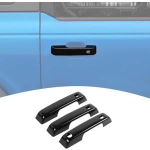Bronco Door Handle Cover Trim Black Fit for Ford Bronco 2021 up Black Exterior Accessories 3pcs