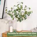 Artificial Plants Faux Greenery Branches,Eucalyptus Leaves Long Stems, Fake Silk Dollar Leaf Spray for Vase Filler Wedding Office Home Dcor (4Pcs Green)