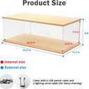 Lighted Acrylic Display Case for Collectibles, Clear Display Box for Lego 42096 42143 42083, 1/8 Scale Model Car Display Case, Assemble Dustproof Countertop Showcase, 23.6x11.8x7.8in