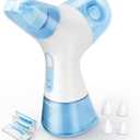 Nasal Irrigation System, Nasal Rinse and Wash with 30 Salt Packets, 2 Modes, Rechargeable - Multi-User, 2 Sets of Nose Pillows, Dual Water Tank for Quick Relief of Nasal Discomfort
