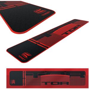 Target Darts TOR Dart Mat Oche for Steel and Soft Tip Darts, Red