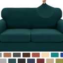 XINEAGE 2026 New 3 Pieces Couch Covers for 2 Cushion Sofa Super Stretch Loveseat Slipcover Pet Dog Universal Slip Cover Anti Slip Love Seat Furniture Protector (Blackish Green, 55"-69")