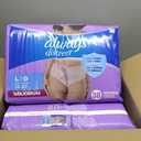 Always Discreet Adult Incontinence Underwear for Women and Postpartum Underwear, Large, Up to 100% Bladder Leak Protection, 76 Count (2 Packs of 38)