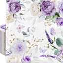 100Pcs Purple Floral Paper Napkins Watercolor Lavender Flower Butterfly Disposable Luncheon Napkins Decorative Dinner Napkin for Spring Home Party Table Decor