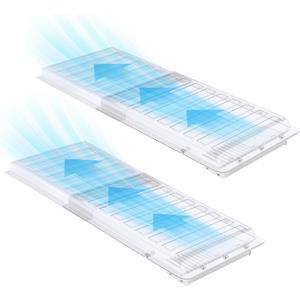 Touri 2 Pack Magnetic Air Vent Extender for Under Furniture, Upgraded Thickened Floor Vent Deflectors for Home Floor, Thick PET Material, Fits 10" to 12" Floor Registers, Extends up to 28" Long