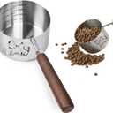 1 Cup Dog Cat Food Scoop, OHOLA Stainless Steel Dog Food Measuring Cup, Precision Scale Measurements (Stylish Pattern)