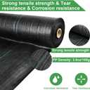 Mupera 3x300FT Weed Barrier Fabric - 3.8oz Pro Grade, Black Ground Cover, UV-Resistant Woven PP Fabric for Driveway/Garden, Commercial Strength, No Weeds