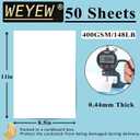 50 Sheets 148lb White Cardstock, 8.5" x 11", Extra Heavy Duty Bright White Paper for Card Base DIY Craft Card Making, 148LB Cover 400 GSM