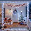 JMEXSUSS 2 Pack Solar String Lights Outdoor Waterproof, Each 33FT 100 LED Solar Fairy Lights Outdoor, 8 Modes White Christmas Light for Outside Yard Tree Patio Garden Wedding Christmas Decorations White