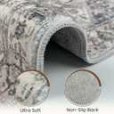 Washable Entryway Rug 2x3 | Non Slip Rugs Runners for Hallways, Entryways, Kitchens, Bathrooms, Bedrooms | Ultra-Soft Flannel Carpet Kitchen Rugs with Rubber Backing (Light Grey, 2x3)