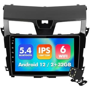 10.1 Inch WiFi 6 IPS Touchscreen Android 12 Bluetooth 5.4 Car Stereo for Nissan Altima with Wireless CarPlay & Android Auto 2+32GB Car Radio, Support GPS, FM Radio, Backup Camera, SWC,Dual USB