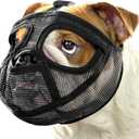 Mayerzon Short Snout Dog Muzzle for French Bulldog with Full Pant Design to Prevent Eating Biting, Soft Mesh Dog Muzzle for Shih Tzu Pug English Bulldog for Grooming Walking, Allow to Drink and Feed (L [Head Cir: 20.5"-23"], Black)