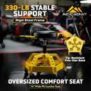 Rolling Shop Stool with Wheels, Garage Mechanic Stool with Backrest, Metal Heavy Duty Roller Mechanic Chair with Tool Tray, 5-Wheel Anti-tip Design,22"-26" Adjustable Height, 330 LBS Capacity (Yellow)