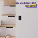 ENERLITES Matte Black Light Switch with Screwless Wall Plate, Decorator Paddle Rocker Wall Switch, Single Pole, Grounding Screw, Residential Grade, 15A 120V/277V, UL Listed, 91150-MBK10P (10 Pack)