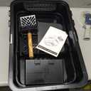 Aphyxen Stainless Steel Litter Box with Lid, XL Extra Large Enclosed Cat Litter Box Fits All Cats Modular Design with Flip Cover, Top Entry Metal High Sided Cat Box & Pedal & Scoop (Black)