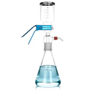 QWORK Glass Vacuum Filtration Set, 1000mL Flask & 300mL Funnel 10m Pore for Lab Liquid Clarification, Sample Prep & Solvent Filtration