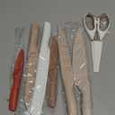 Astercook Knife Set, 13 Pieces Kitchen Knives Set with Healthy Anti-Rust Coating, Dishwasher Safe, Stainless Steel Chef Knife Sets with 6 Blade Guards, Perfect Holiday Gifts for Kitchen (Large, Cream)