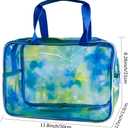 2 x TotePrint TPU Waterproof Red Handbag Iridescent Cosmetic Bag with Comfortable Hand, Clear Makeup Toiletry Carry Pouch Transparent Travel Essential Storage Bag for Vacation Bathroom (Red)