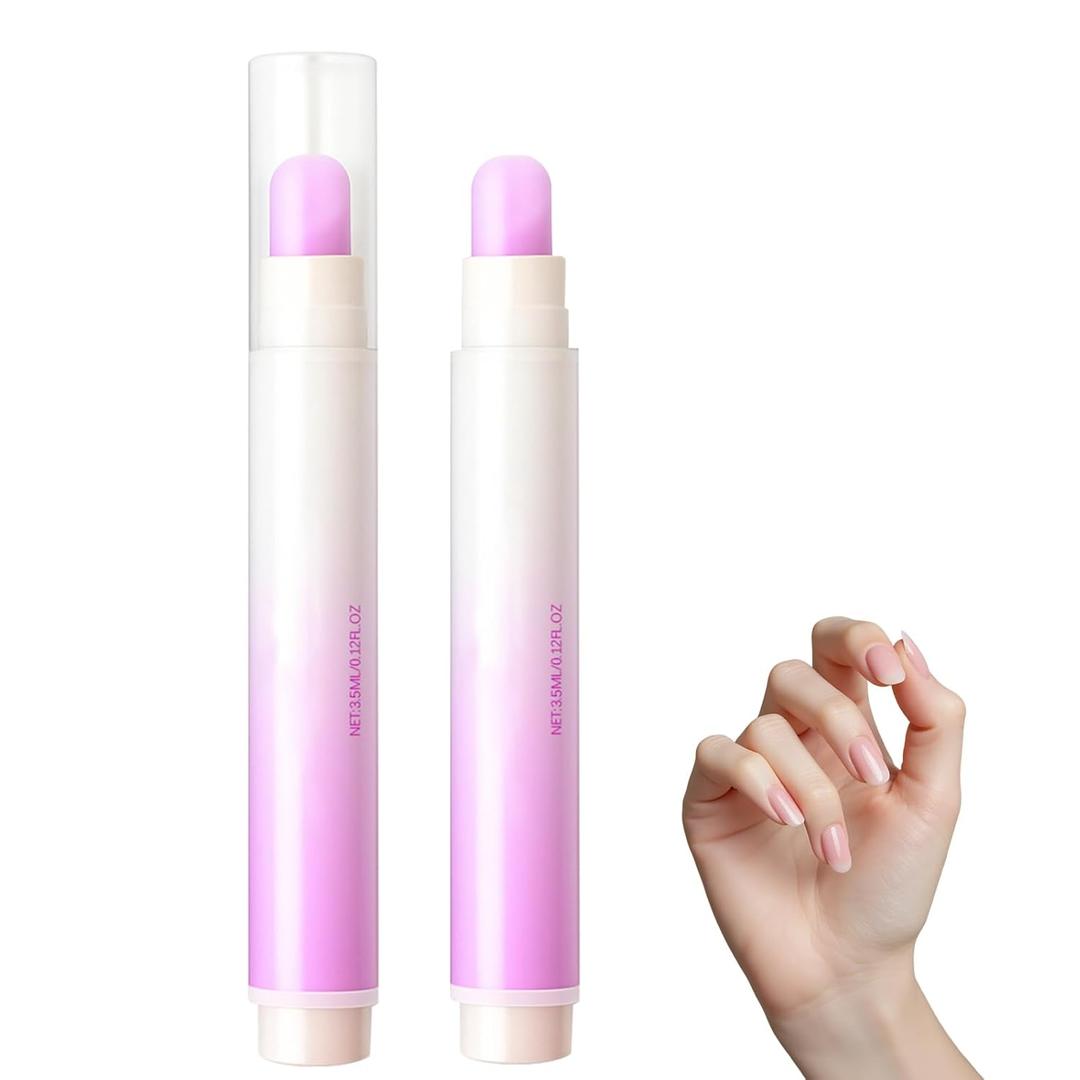 2 pcs Upgrade 3-in-1 Nail Care Pen, Nail Oil Pen, Nail Cuticle Remover Pens, Oil Pen, Cuticle Oil Pen with Ceramic Tip for Hangnails and Dry, Damaged Nails