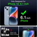 5 x IMBZBK 3 Pack Screen Protector for iPhone 14 Tempered Glass with 3 Pack Camera Lens Protector, Accessories 9H Anti Scratch for Apple 14, 2.5D Curved, Case Friendly, Transparent