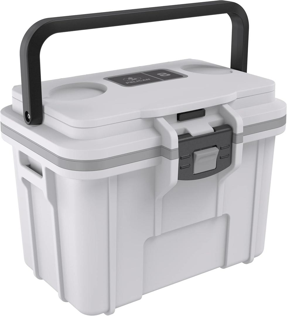 Pelican 8QT Personal Cooler & Dry Box (White/Grey)