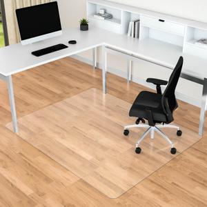 Office Chair Mat for Hard Floors, 44 x 58 Large Floor Protector Mat, Easy Rolling Desk Chair Mats for Hardwood, Clear, Easy to Clean (Rectangle)