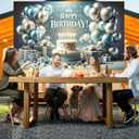 Birthday Banner 70x43 Inches - Happy Birthday Party Decoration with Colorful Balloons Backdrop Photography Background for Indoor and Outdoor Celebration