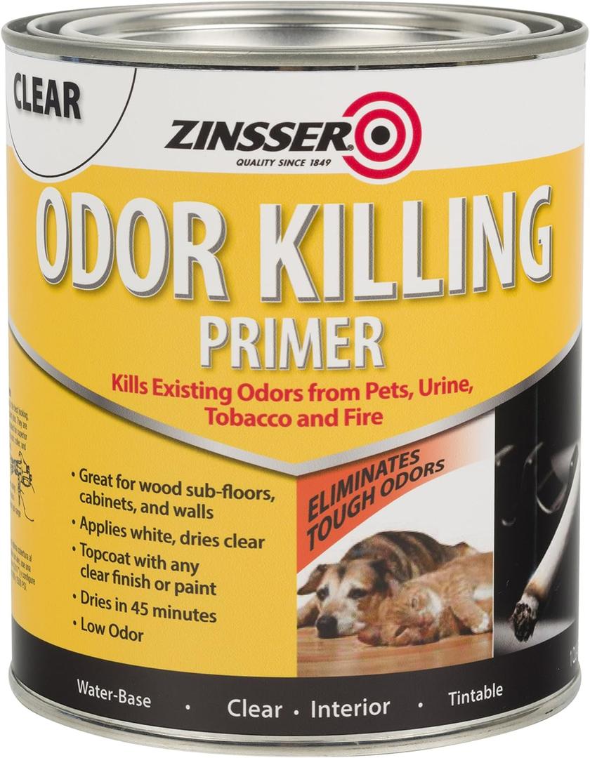 Rust-Oleum Zinsser 307648 Odor Killing Primer, White, Quart (32 Fl Oz (Pack of 1))