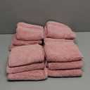 BIOWEAVES 100% Organic Cotton 700 GSM Plush Premium Washcloths 13" x 13" GOTS Certified, Face Towels Perfect for Home & Bathroom - Dusty Pink, Pack of 12