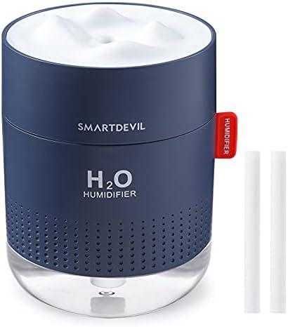 SmartDevil Small Humidifiers, 500ml Desk Humidifiers, Whisper-Quiet Operation, Night Light Function, Two Spray Modes, Auto Shut-Off for Bedroom, Babies Room, Office, Home (Dark Blue)