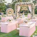 Besutolife 2 Pack Pink Spandex Tablecloth for 6ft Rectangle Tables Fitted Table Cloth Stretch Table Covers Skirt 6ft Rectangular Tablecloths for Banquet Parties Wedding Decorations
