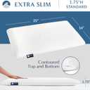 Bluewave Bedding Extra Slim Gel Memory Foam Pillow for Stomach and Back Sleepers - Thin, Flat, and Low Profile Design for Deeper Sleep (1.75-Inches Height, Standard Size)