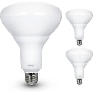 Feit Electric LED BR40 Bulbs, Dimmable, 65W Equivalent, 10 Year Life, 850 Lumens, E26 Base, 5000k Daylight, Flood Lights, Recessed Can Light Bulbs, Damp Rated, UL Listed, 2 Pack, BR40DM/850/10KLED/2