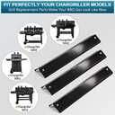 Hiorucet Grill Replacement Parts for Chargriller 5050 3001 5650 5072 3030 3008 5252 3000 4000 4208 Grill Models. Grill Heat Plate Shields, Burner Tubes, Hanger Brackets Replacement Parts. (Porcelain Steel)