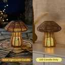 Solar Table Lamp, Handwoven Rattan Outdoor Lamp, 1 Pack
