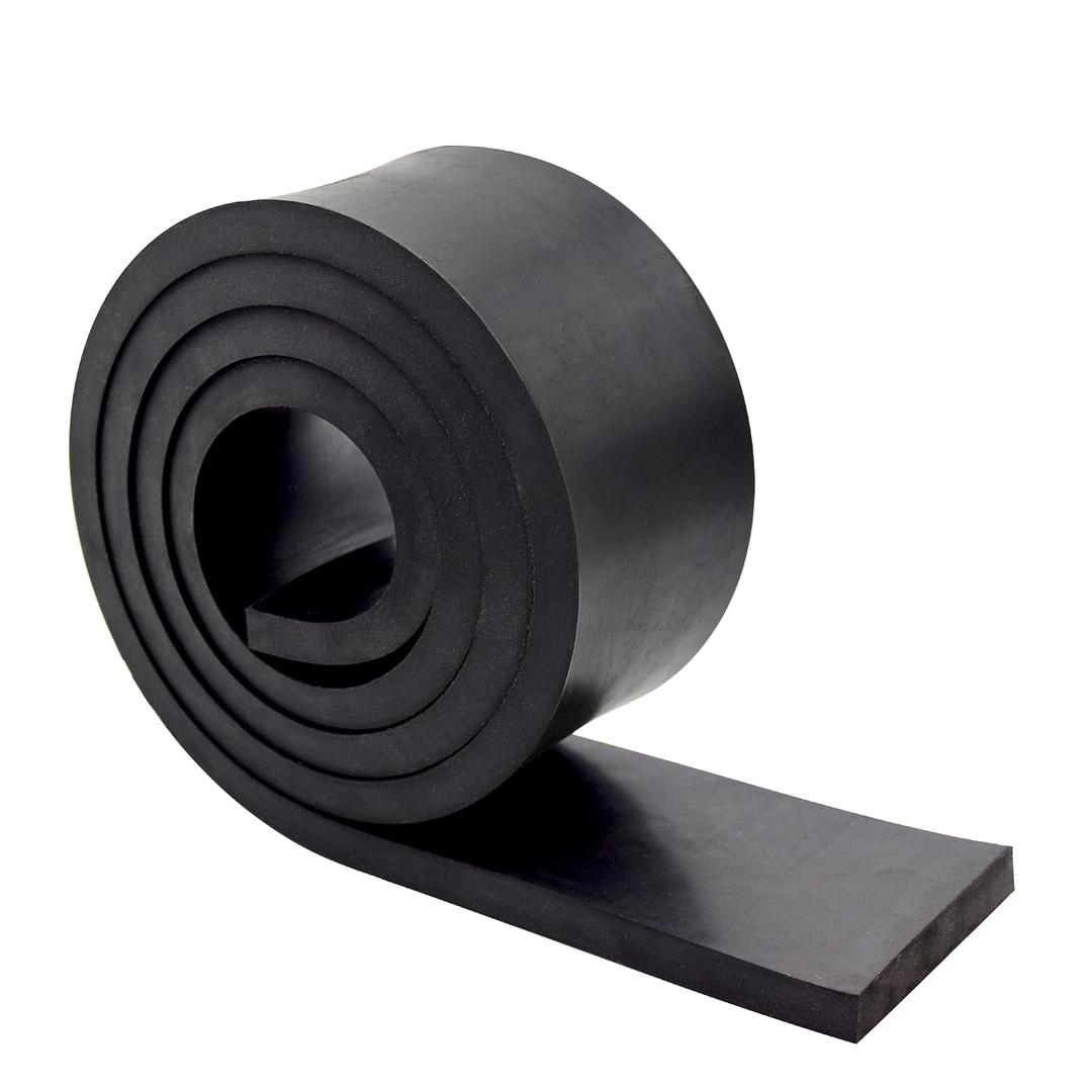 1/2 Inch Thick Neoprene Rubber Strips and Heavy-Duty Solid Rubber Rolls, Sheet for DIY Gasket, Warehouse, Pads, Seals, Weather Stripping, Flooring (3 Inch Wide, 5 Feet Long)