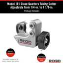 Ridgid - CC247 RIDGID 40617 Model 101 Close Quarters Tubing Cutter, 1/4-inch to 1-1/8-inch Tube Cutter Silver (Small)