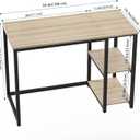 SINPAID 40'' Oak Computer Desk with Shelves, Sturdy Light Wood Desks with Storage Space, Modern Gaming Desk Study Writing Laptop Table, Beige