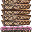 6pcs 30 Inch Window Deck with Coco Liner, 30" Window Boxes Horse Trough with Coconut Coir Liner, Metal Hanging Flower Planter Window Basket Deck Railing Planter Boxes for Outdoor Indoor Lawn