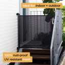 Hakuna Pets Indoor/Outdoor Paw Proof Retractable Dog Gate, 36.6" Tall Extends to 71" Wide, Black