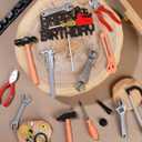 24 Pack Construction Tools Cake Toppers Wrench Hammer Screwdriver Drill Plier Handsaw Tape Measure Gear, Birthday Labor Day Party Supplies for Boys & Men