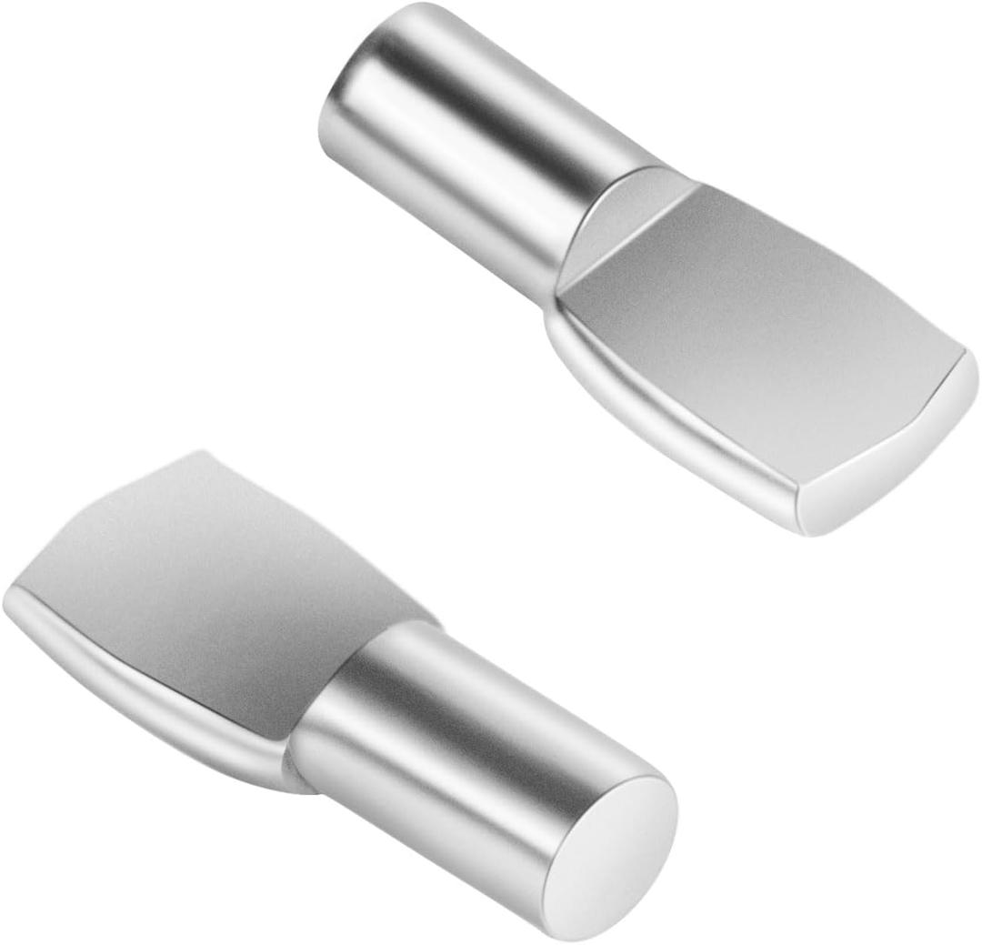 6mm Shelf Pegs Pins, Spoon Shaped Shelf Pins Support Pegs for Shelves, Nickel Plated Shelf Pins Holders, 100 PCS