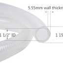 1 1/2" ID x 1 15/16" OD - 10 Ft High Pressure Braided Clear PVC Tubing Flexible Vinyl Tube, Heavy Duty Reinforced Hose Tubing, BPA Free and Non Toxic, Silver 