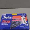 Ziploc Quart Food Storage Bags, Stay Open Design with Stand-Up Bottom, Easy to Fill, 80 Count